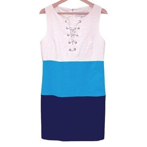 Trina Turk | Ms Brady Blue Colorblock Ombre Shift Mini Dress NWT 6